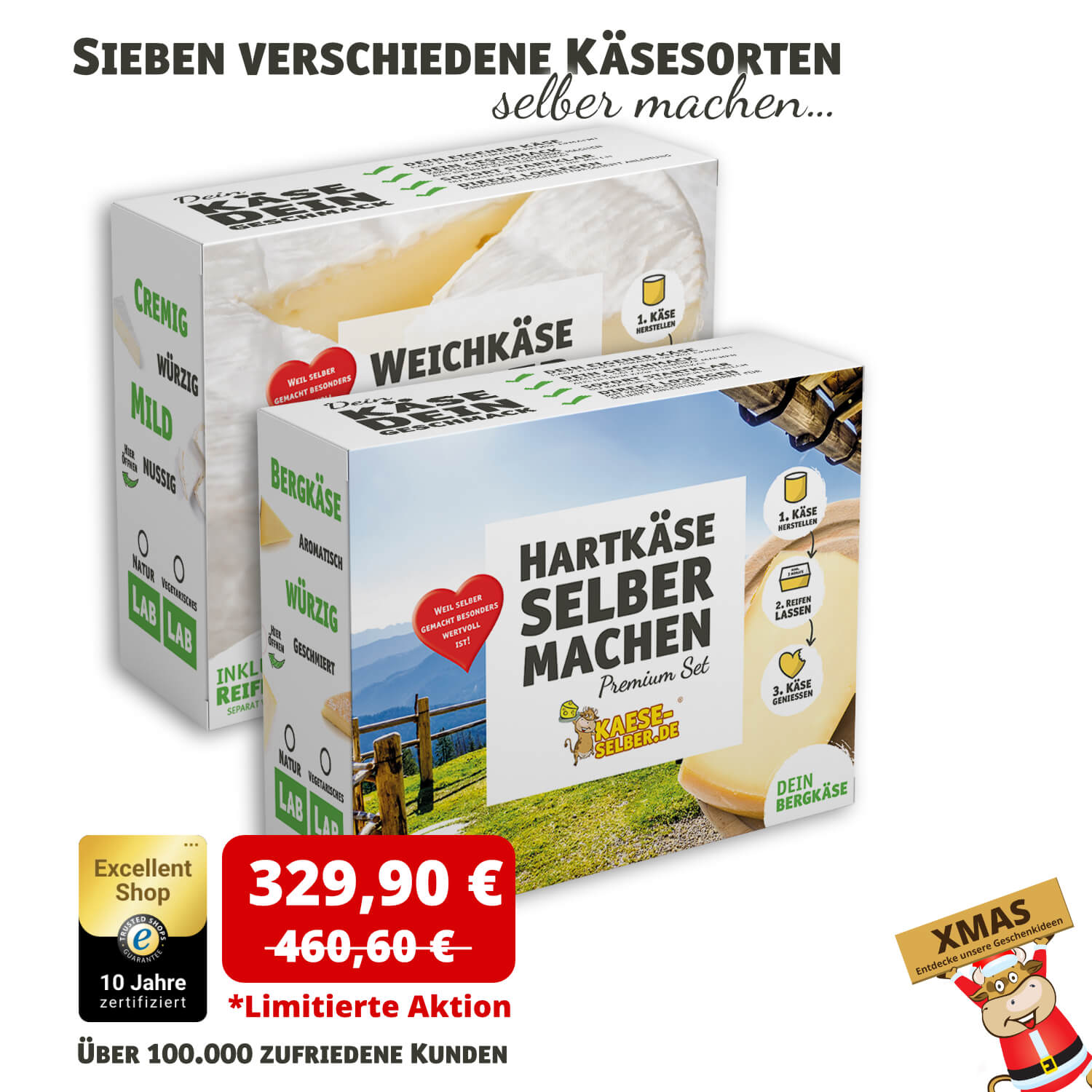 Mega-Bundle (Hart-Weichkäse Set + Gratis ME-Kultur)