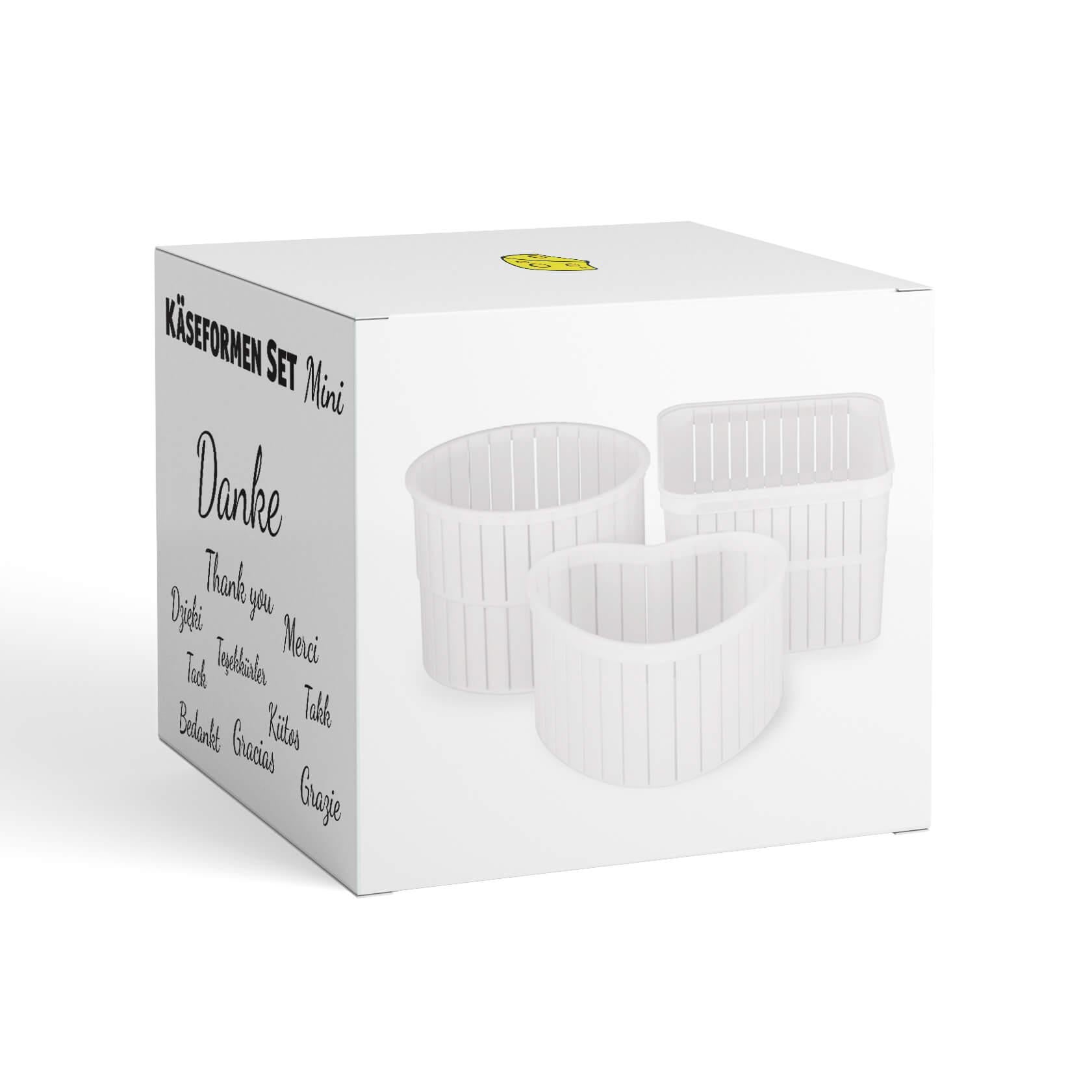 Käseformen Set -MINI- Danke (ideal als kleines Geschenk geeignet) - KAESE-SELBER.DE