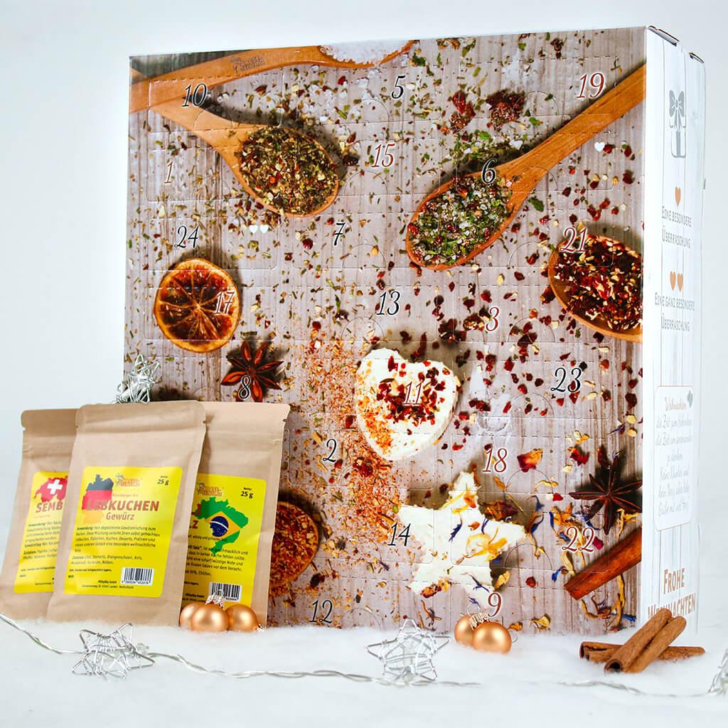 Gewürz-Adventskalender 2025 mit 24 hochwertigen Käse- & Weihnachtsgewürzen