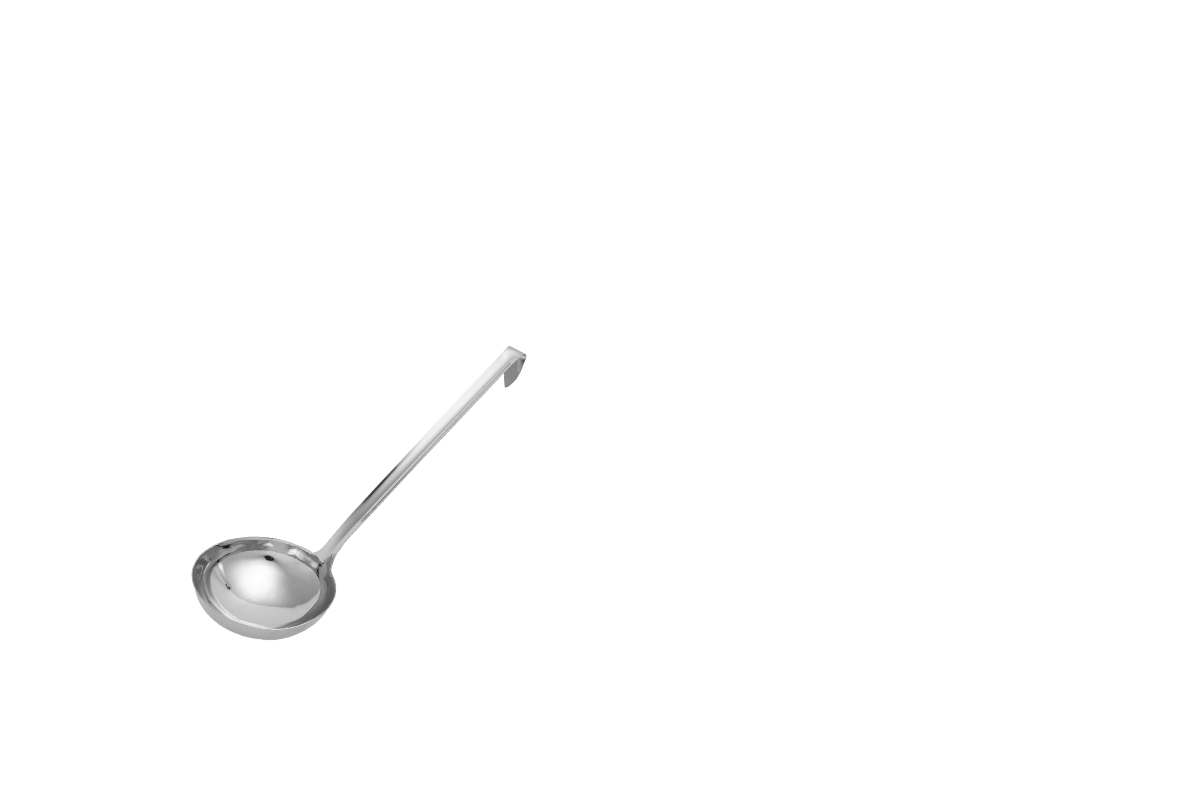 Bruch-Molke Schöpflöffel aus Edelstahl (ohne Löcher)