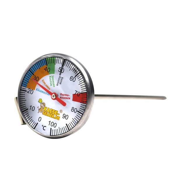 Edelstahl Thermometer PREMIUM PLUS 0 - 100 &#176;C (für Käse, Joghurt, Quark)